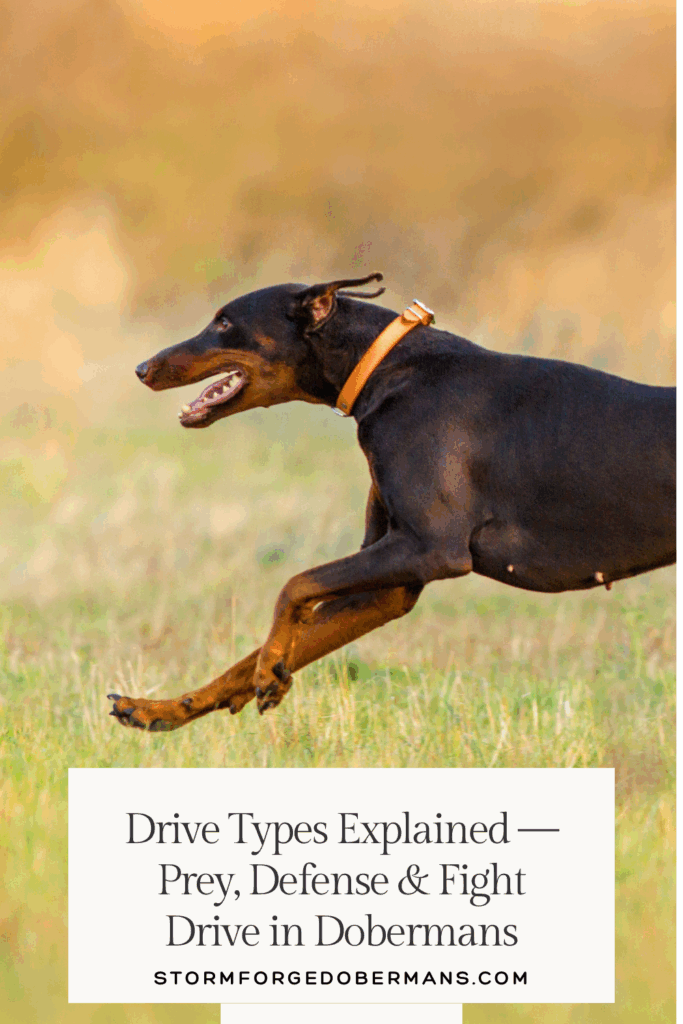 doberman drive, Drive Types Explained — Prey, Defense & Fight Drive in Dobermans